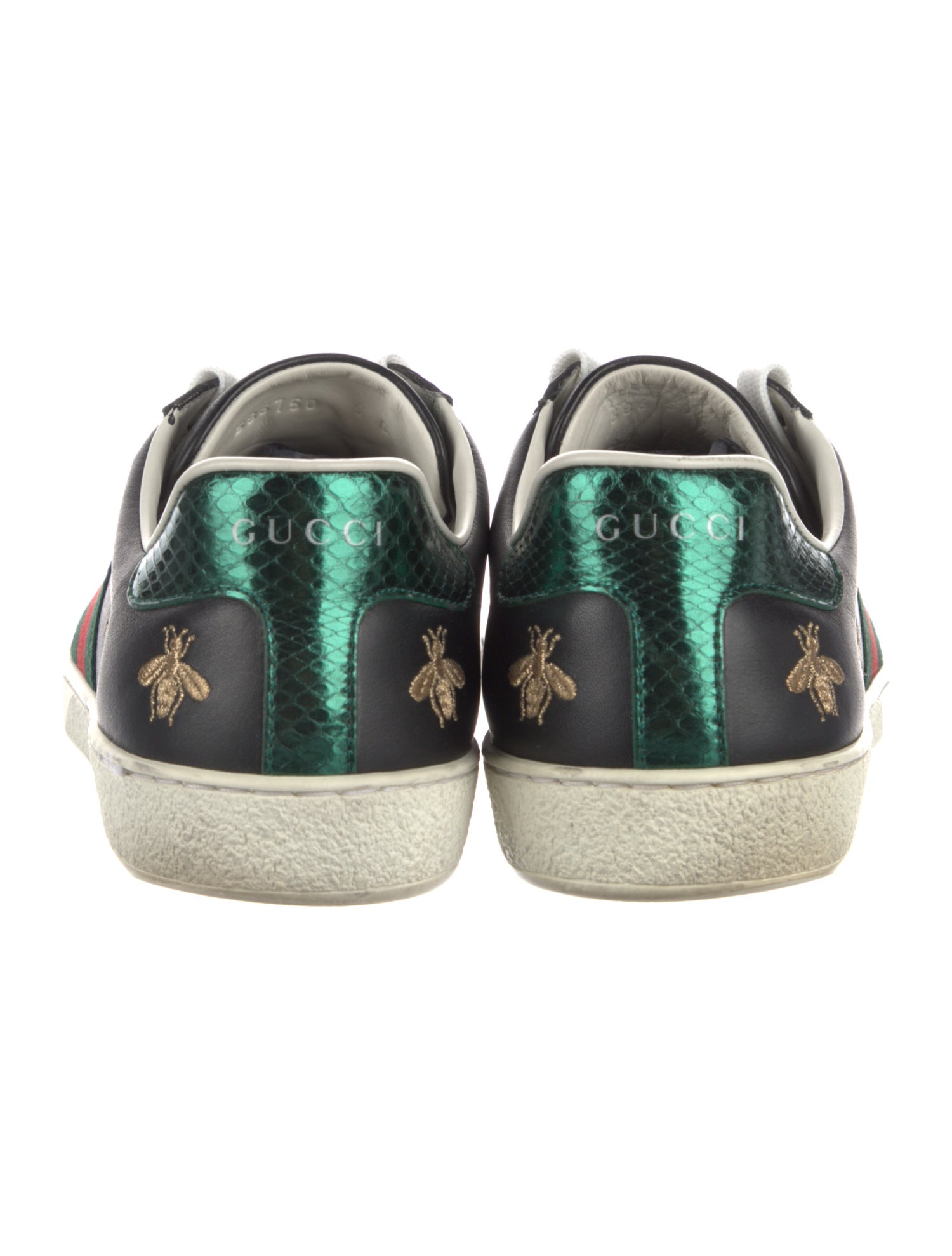 Gucci Web Accent Leather Sneakers